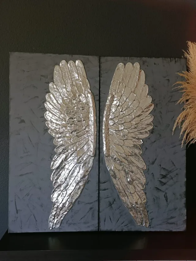 Cuadro Hecho a mano, alas de ángel , porcelana...