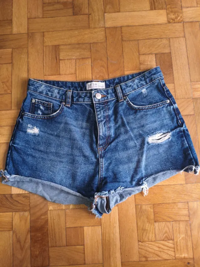 Shorts vaqueros desgastados mujer