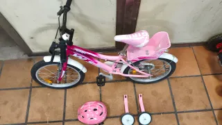 Bicicleta niña  rosa con cesta