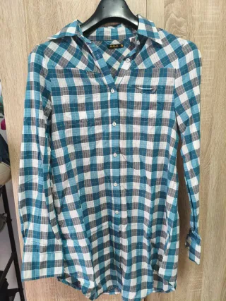 Camisa Rellish cuadros azul, gris y blanco