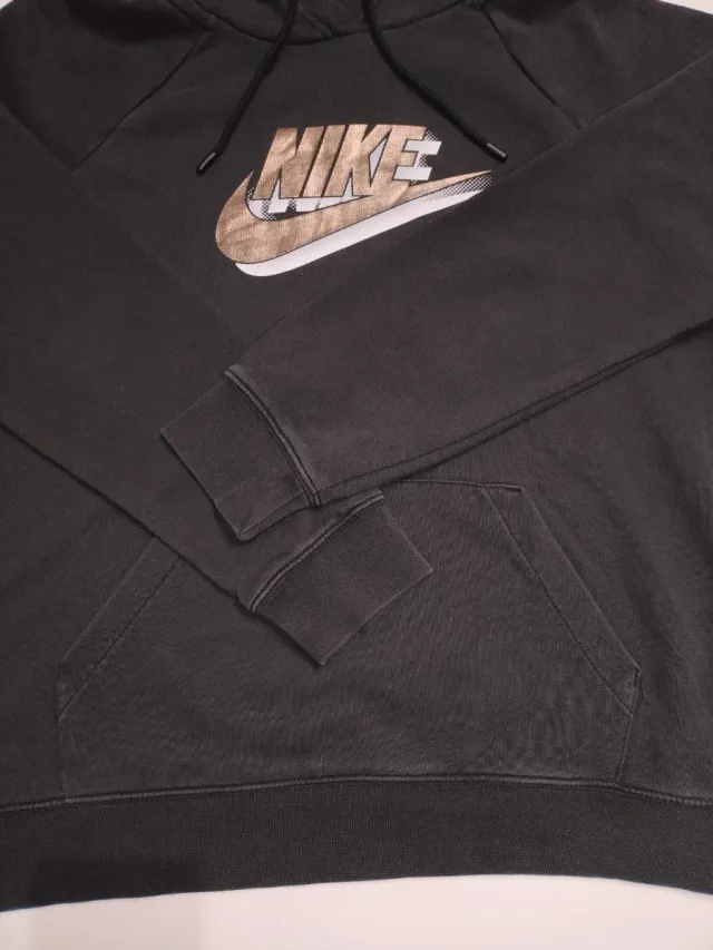 Felpa Nike con cappuccio e logo oro