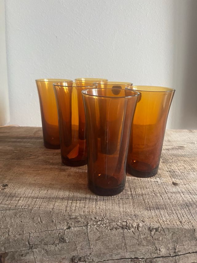 6 Vasos Altos Duralex Ambar