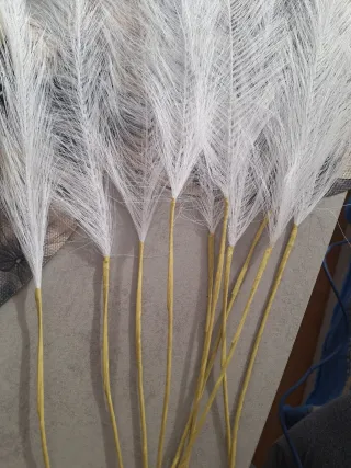 Ramos de pampas blancas artificiales