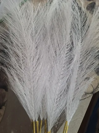 Ramos de pampas blancas artificiales