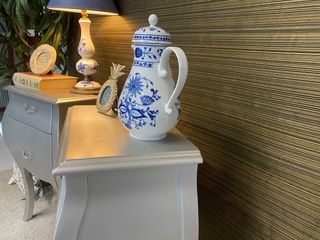 Conjunto 2 mesitas de noche plateadas