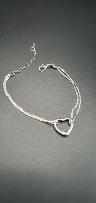 Pulsera Plata Ley 925 Corazón