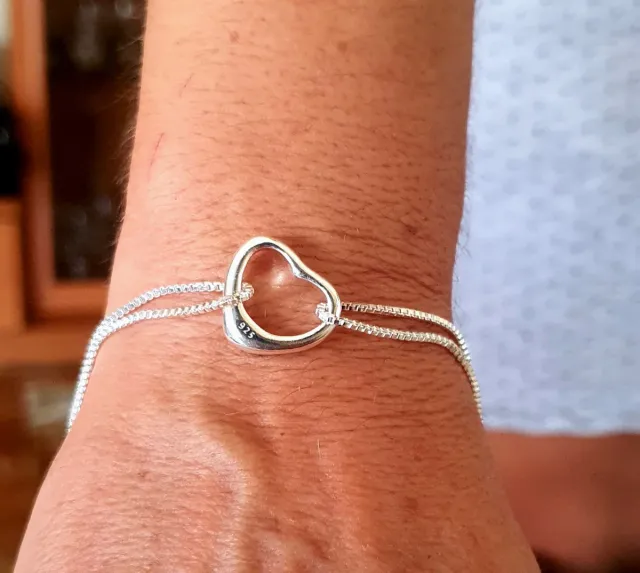 Pulsera Plata Ley 925 Corazón