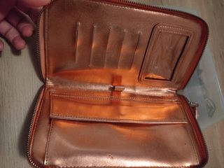 Cartera de mano Mustang dorada y rosa