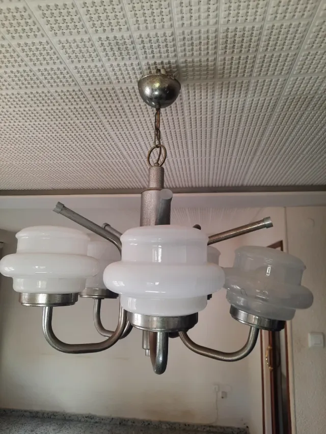 Lámpara de techo vintage cristal y metal