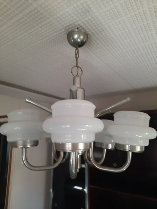 Lámpara de techo vintage cristal y metal