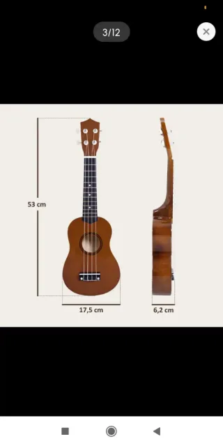 Ukelele soprano para principiantes- 4 cuerdas