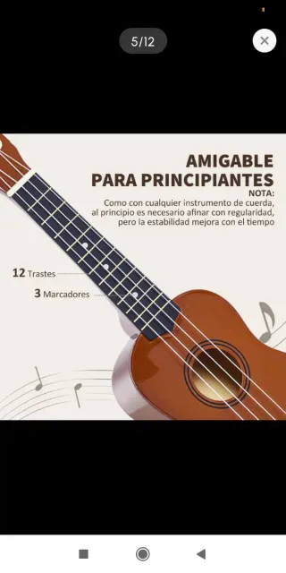 Ukelele soprano para principiantes- 4 cuerdas