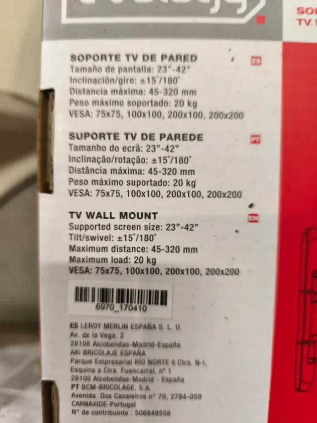 EVO-223N Soporte TV Pared