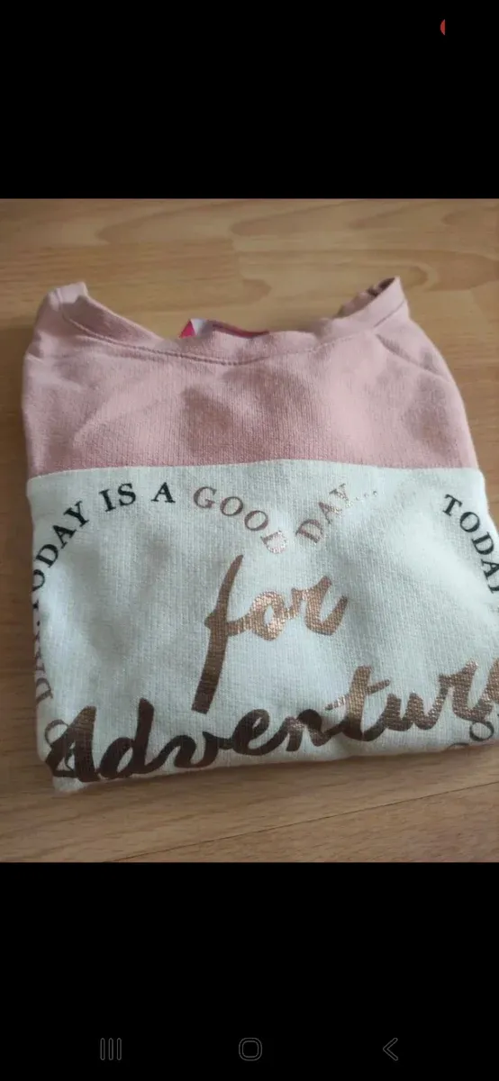 Jersey niña rosa, blanco y gris