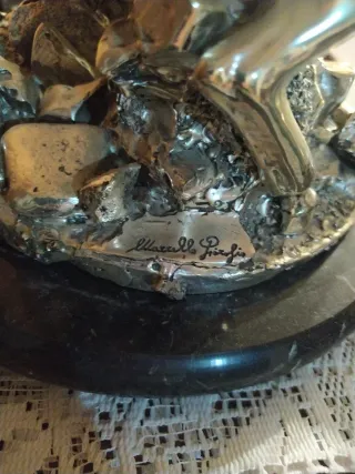 Statuetta cavalli rampanti su base marmo