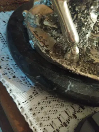 Statuetta cavalli rampanti su base marmo