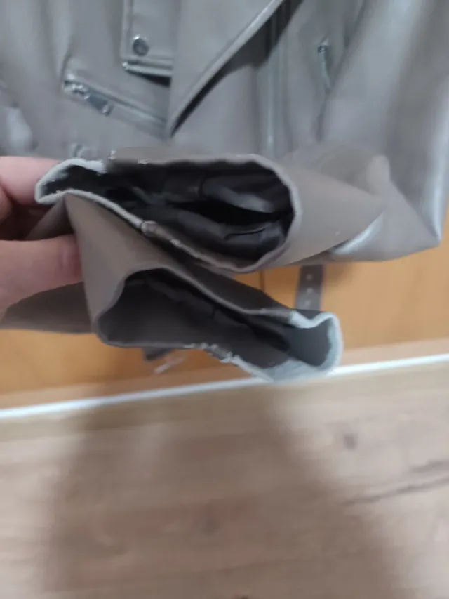 Chaqueta Biker Polipiel Color Taupe