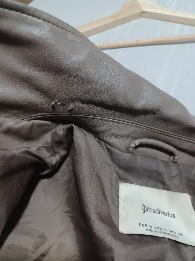 Chaqueta Biker Polipiel Color Taupe