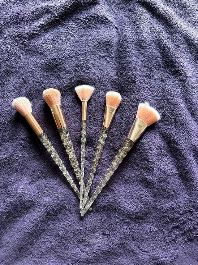 Pack 5 Brochas Maquillaje Unicornio Rosas