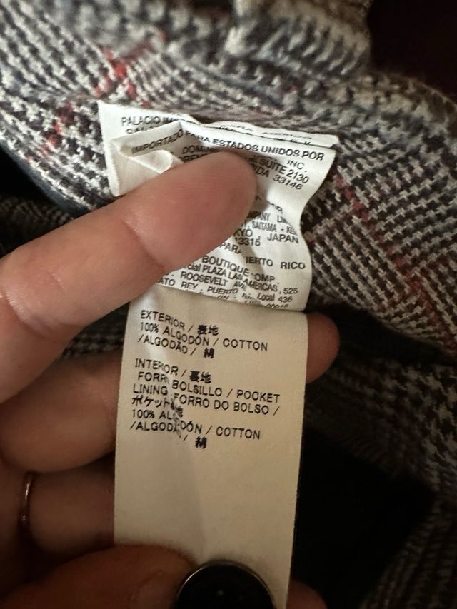 Pantalón Adolfo Dominguez cuadros gris y rojo