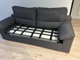 Sofá cama 2 plazas gris tela