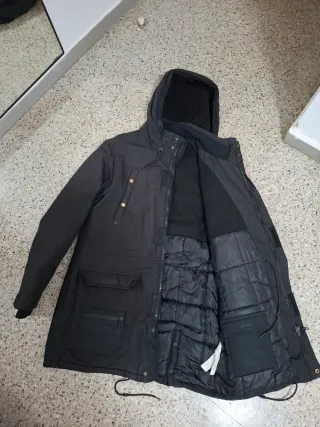 Chaquetón negro hombre