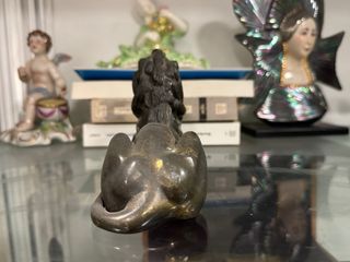 Estatuilla vintage león bronce