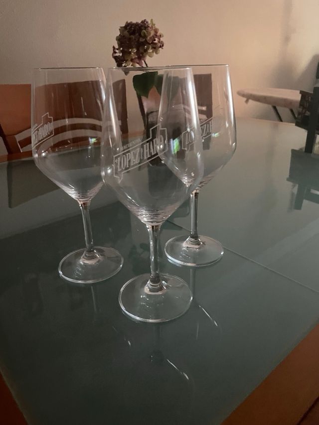 Juego 6 copas grabadas López de Haro