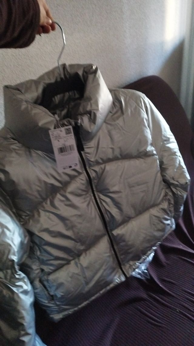 Chaqueta plateada Mango acolchada