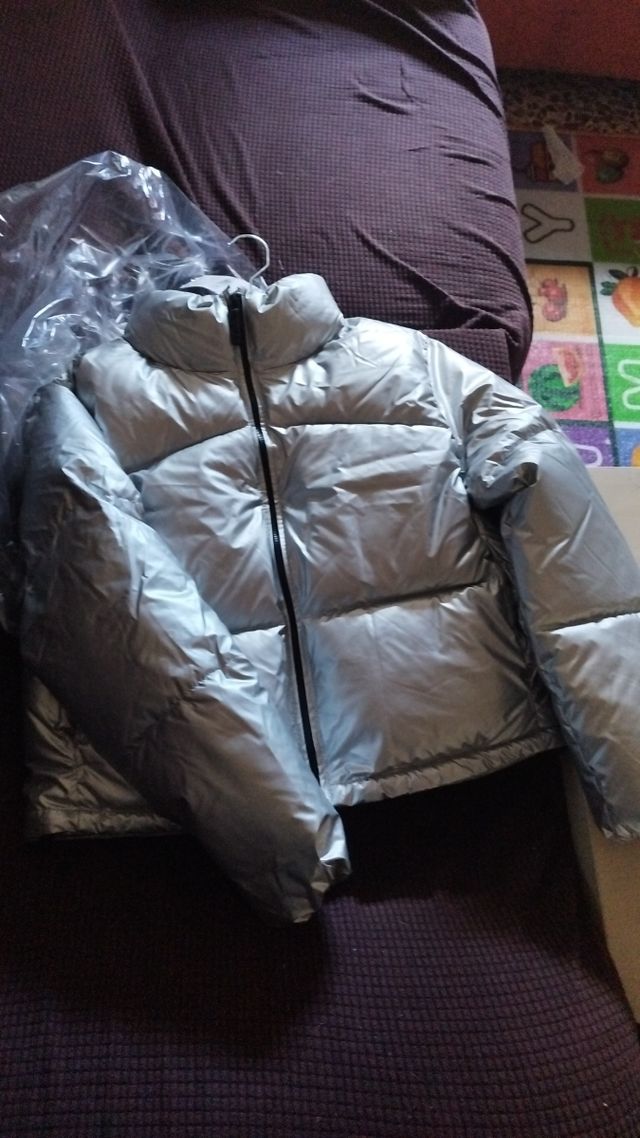 Chaqueta plateada Mango acolchada