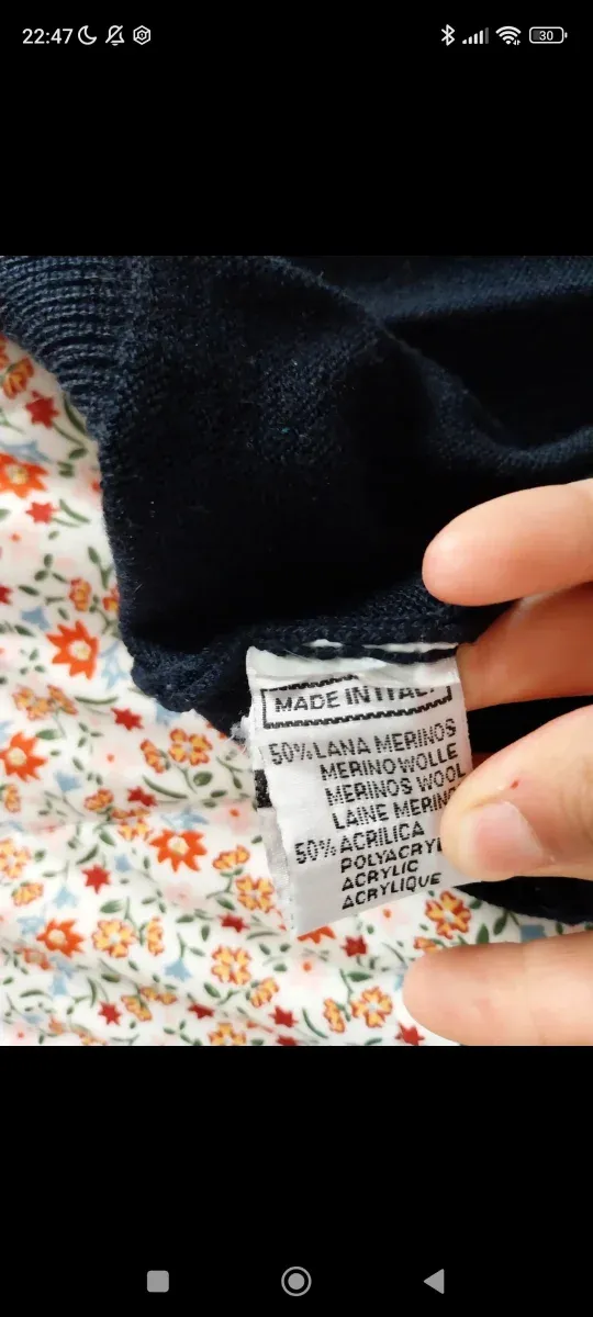 Suéter Lana Merino azul marino