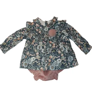 Vestido y braguita floral bebé