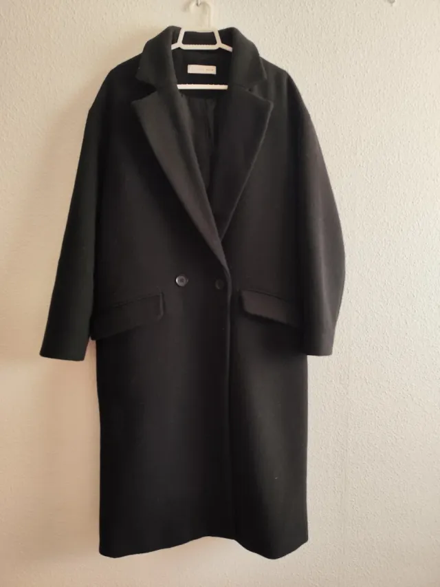 Abrigo largo oversize negro Easy Wear Talla S