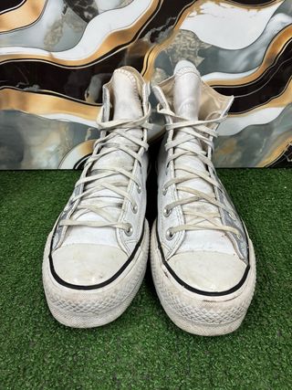 Converse All Star Argento/Bianco Tg 39.5