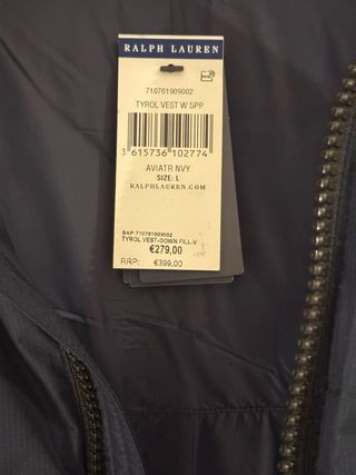chaleco pluma Ralph Lauren a estrenar