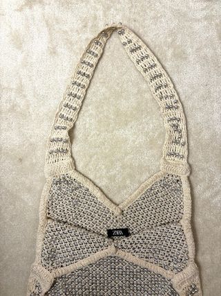 Bolso crochet Zara perlas