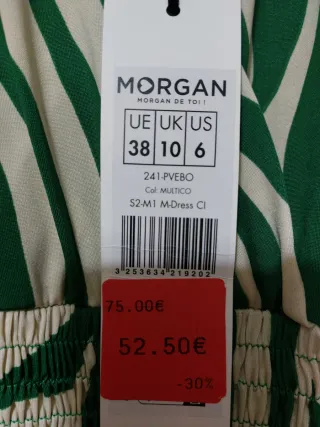 Mono Morgan verde y blanco estampado cebra