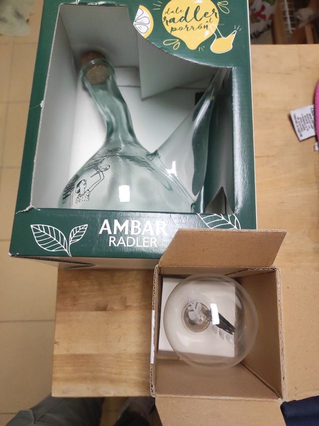 Porrón Ámbar con Bombilla