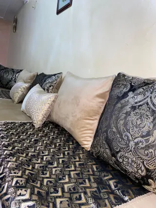 Fundas Salón Marroquí Negro y Dorado