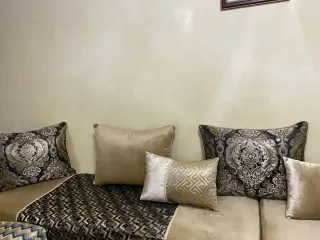 Fundas Salón Marroquí Negro y Dorado