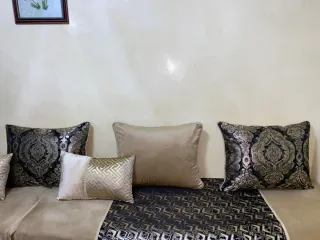 Fundas Salón Marroquí Negro y Dorado