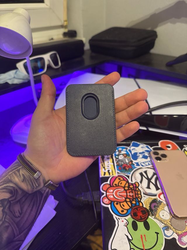 Tarjetero Apple Cuero Azul