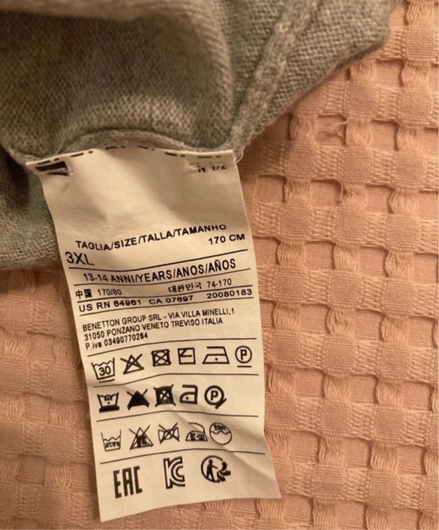 Jersey Benetton niño T/14 gris