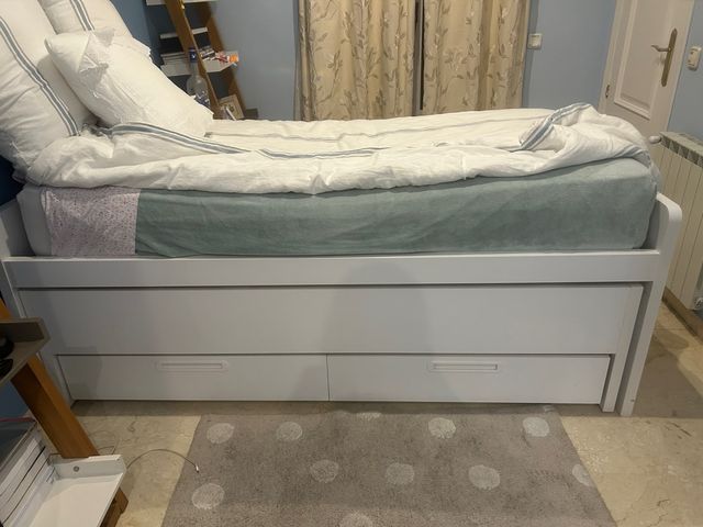 Cama nido blanca con 2 cajones