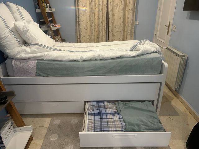 Cama nido blanca con 2 cajones