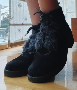 Botines serraje negro (N°38)