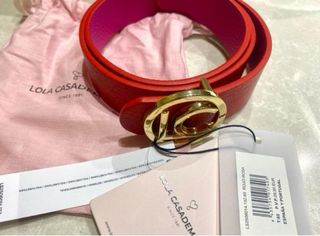 Cinturón Lola Casademunt Rojo y Rosa