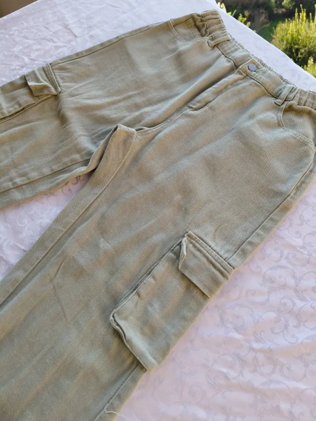 Pantaloni Cargo Donna Verde Salvia