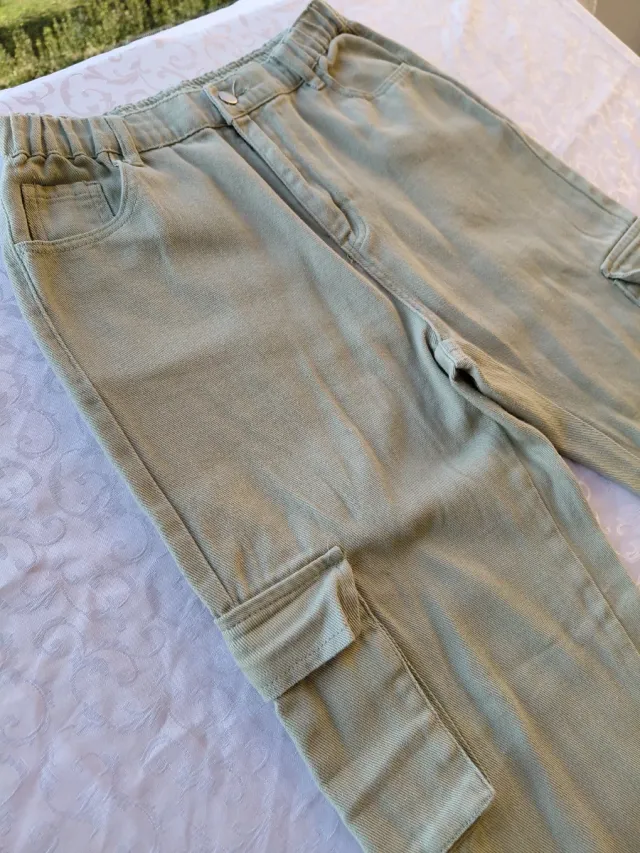Pantaloni Cargo Donna Verde Salvia
