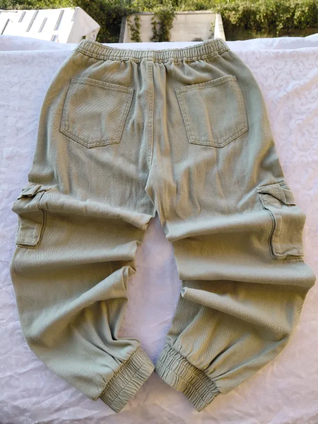 Pantaloni Cargo Donna Verde Salvia